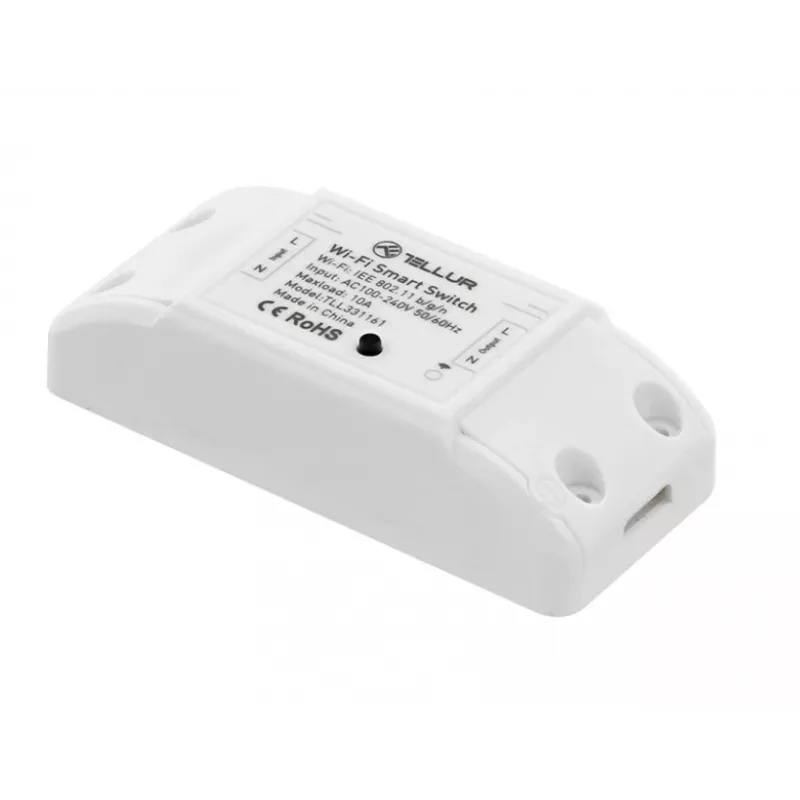 Interruptor Wi-Fi inline Tellur TLL331161 2200W — relé inteligente inline para lâmpadas e aparelhos