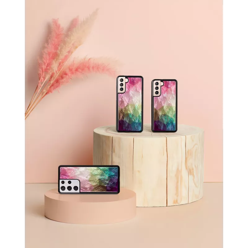 Capa para smartphone iKins para Samsung Galaxy S21+ — design flores aquáticas, preto
