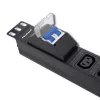 Qoltec 53999 Régua de tomadas PDU para rack de 19 polegadas, 1U, 8x IEC C13, 10 A, com disjuntor, 2 m