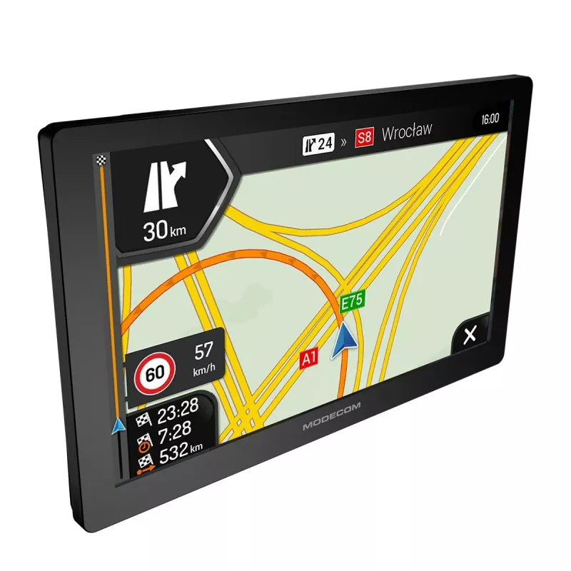 Navegação automóvel MODECOM FreeWAY CX 9.0 com iGO Navigation Truck, ecrã tátil de 9 polegadas, 800×480, 8 GB, Windows CE 6.0, transmissor FM