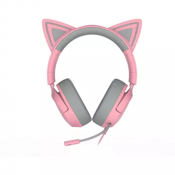 Auscultadores Razer Kraken Kitty V3 X — Com fios, USB Type-A, Over-Ear, 20–28kHz, cabo de 1,3 m, Rosa