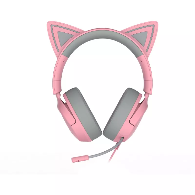 Auscultadores Razer Kraken Kitty V3 X — Com fios, USB Type-A, Over-Ear, 20–28kHz, cabo de 1,3 m, Rosa