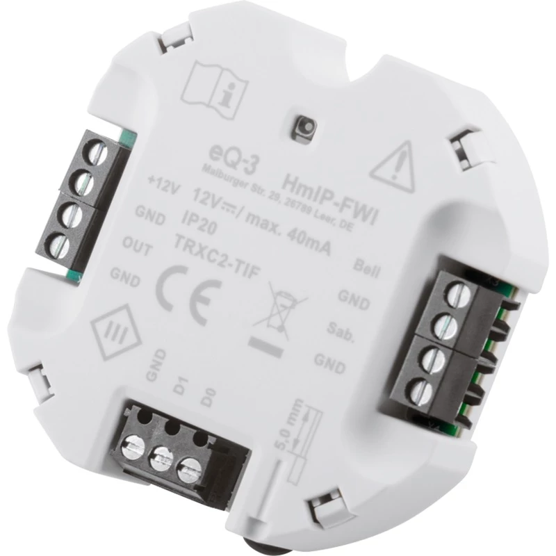 Homematic IP HMIP-FWI recetor smart home 868 MHz com fios branco