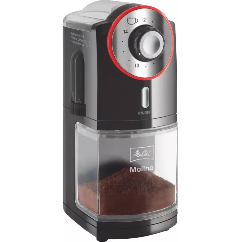 Melitta Molino 100 W preto, vermelho, aço inoxidável