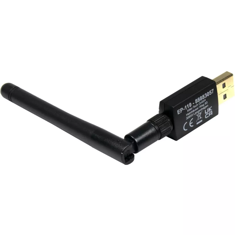 Adaptador USB Wi-Fi/Bluetooth INTER-TECH EP-119, Wi-Fi 5 (802.11ac) dual-band 600 Mbit/s