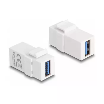 Módulo Keystone DeLOCK USB 3.0 A conector fêmea para USB 3.0 A conector fêmea branco 1:1