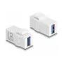 Módulo Keystone DeLOCK USB 3.0 A conector fêmea para USB 3.0 A conector fêmea branco 1:1