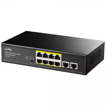 Cudy FS1010P Switch de rede Fast Ethernet (10/100) Power over Ethernet (PoE) preto