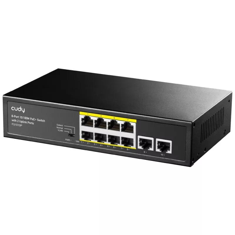 Cudy FS1010P Switch de rede Fast Ethernet (10/100) Power over Ethernet (PoE) preto