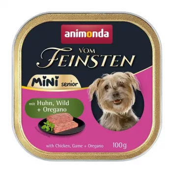 Comida húmida para cães animonda ANIMONDA Vom Feinsten Mini Senior com frango, caça & orégãos 100 g