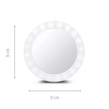 Espelho de maquilhagem de pé Medisana 23603 — redondo, branco, a pilhas, dobrável, iluminação integrada