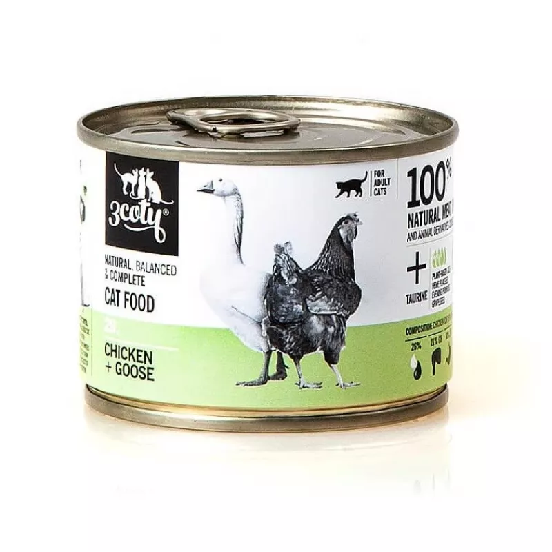 Comida húmida para gatos 3coty 3COTY 29 frango e ganso, lata 180 g, adulto, sem cereais, sem glúten e sem soja