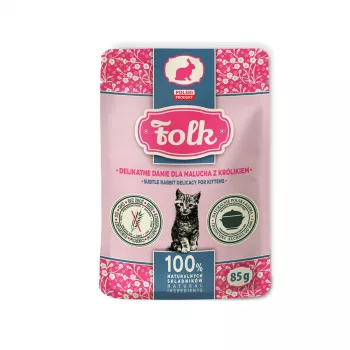 FOLK Kitten delicada iguaria de coelho - comida húmida para gatos - 85g