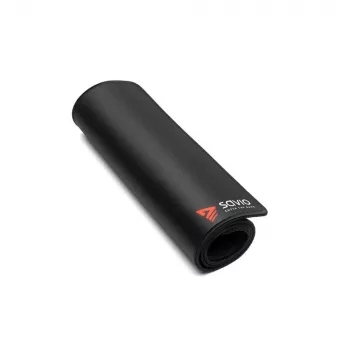 Tapete de rato SAVIO Schwarz Edition Turbo Dynamic S — tecido/borracha, 250×250 mm, 2 mm, bordas costuradas, antiderrapante