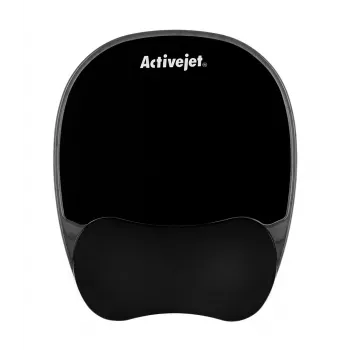 Tapete de rato com apoio de gel para pulso ActiveJet — preto 220×250 mm, gel e silicone, base antiderrapante
