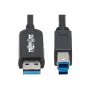 Cabo de fibra ótica ativo (AOC) com certificação Plenum Eaton Tripp Lite Série USB 3.2 Gen 1 - A/B M/M, preto, 20 m - Cabo USB - USB Type-A (M) para USB Type-B (M) - USB 3.2 Gen 1 - 20,0 m - P