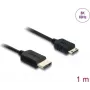 Cabo HDMI DELOCK 81684 — 1 m, HDMI tipo A (macho) para HDMI tipo C (macho), 48 Gbit/s, 7680×4320, preto