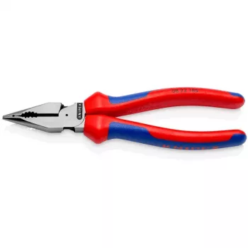 08 22 185, alicate de bico, 1,3 cm, 61 HRC, azul, vermelho, 55 mm, 185 mm