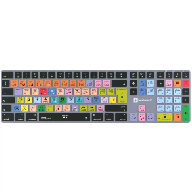 Teclado LogicKeyboard Apple Logic Pro X2 Titan DE Mac — LKB-LOGXP2-TM-DE, layout alemão