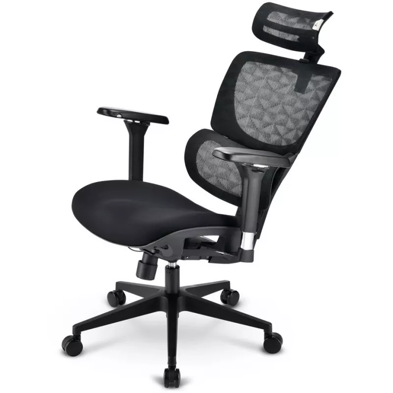 Cadeira de escritório Sharkoon OfficePal C40 — preta, design ergonómico, altura ajustável
