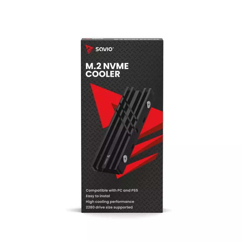 SAVIO AK-60 dissipador para unidades M.2 NVMe 2280, preto