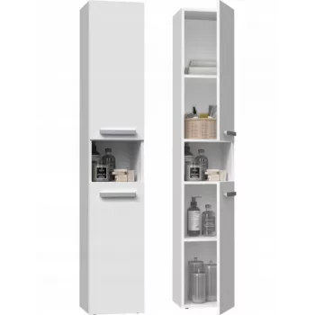Armário de arrumação de casa de banho top e shop NEL I BIEL, independente, 5 prateleiras, 310×300×1740 mm, branco