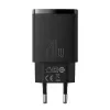 Carregador rápido USB de interior Baseus CCXJ-B01 – 2 portas (USB-C PD 20W + USB-A QC3.0 18W), 100–240 V, preto