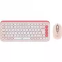 Logitech POP Icon Combo - Conjunto teclado e rato - Sem fios - Bluetooth LE - QWERTY - US International - rosa, branco sujo (920-013142)