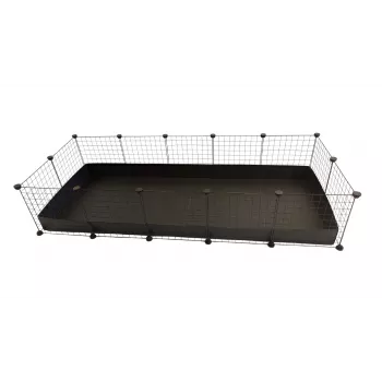 Parcão c&c Modular Cages 5x2 preto para porquinhos-da-índia, ouriços e coelhos — 1800×370×750 mm, 8,5 kg