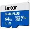 Cartão de memória MicroSDXC Lexar BLUE PLUS 64 GB UHS‑I 100 MB/s U1 V10 (azul)
