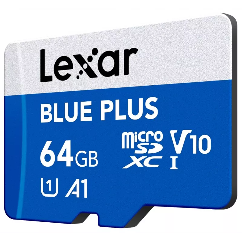 Cartão de memória MicroSDXC Lexar BLUE PLUS 64 GB UHS‑I 100 MB/s U1 V10 (azul)