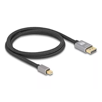 DeLOCK Cabo Mini DisplayPort para DisplayPort 8K 60 Hz 1 m cinzento metal sem bloqueio