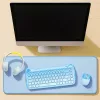 Tapete de secretária XXL para rato e teclado, azul