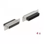 Conector de fios D-Sub 25 pinos DeLOCK 66721 preto prateado