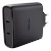 Carregador TRUST Maxo 100W 2 portas USB-C GaN — 100 W, 2× USB-C, máx. 20 V, cabo de 2 m, preto