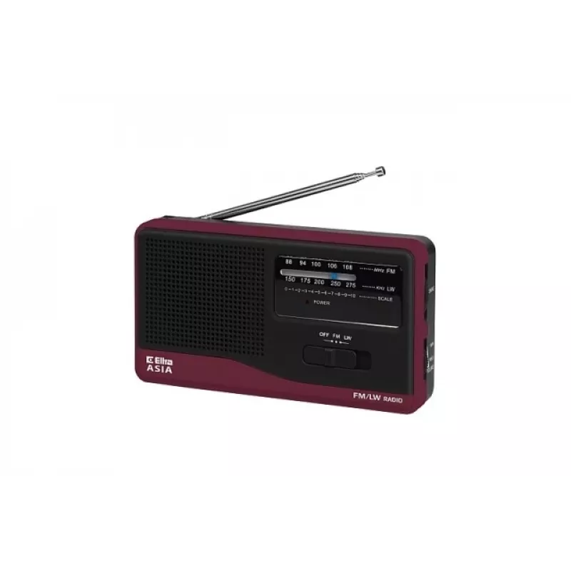 Rádio portátil Eltra Asia preto — modelo recetor AM/FM compacto