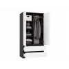 Guarda-roupa top e shop MALWA SS-90, 90×180×50 cm, estrutura antracite, portas de batente brancas, 2 gavetas, laminado 16 mm
