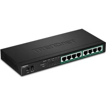 TRENDnet TPE TG83 - Switch - 8 x 10/100/1000 (PoE+) - Desktop, montável em parede - PoE+ (65 W)