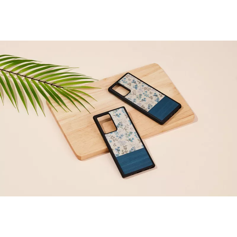 Capa para telemóvel Man and Wood para Samsung Galaxy Note 20 Ultra — flor azul sobre preto