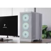 Caixa de PC APNX Midi Tower C1-R-WT-v1 — branca, compatível com ATX/Micro-ATX/Mini-ITX, 3 ventoinhas frontais de 120 mm pré-instaladas, 3 baías de 3,5