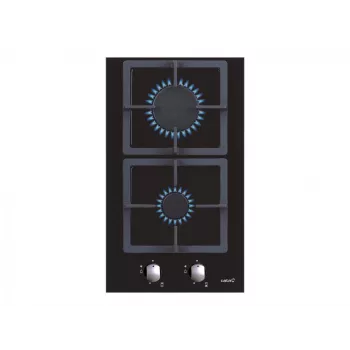 Placa de gás encastrável CATA SCI 3002 BK, 30 cm, 2 zonas, botões rotativos, vidro preto