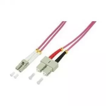 LogiLink - Cabo de patch - SC multimodo (M) para LC multimodo (M) - 1,0 m - Fibra ótica - Duplex - 50/125 µm - OM4 - sem halogéneos - violeta urze (FP4LS01)