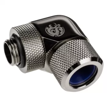 Adaptador 90° BitsPower Advanced Multi-Link G1/4 polegadas macho para tubo rígido 14 mm AD — rotativo