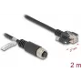 Cabo de rede DeLOCK M12 codificado A 8 pinos fêmea para RJ45 macho Cat.5e 2 m preto