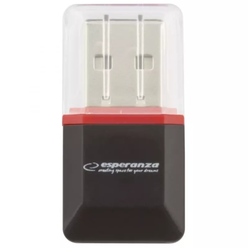 Leitor de cartões Esperanza EA134K preto, prateado, transparente USB 2.0