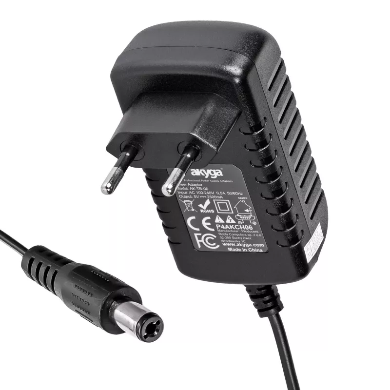 Fonte de alimentação universal Akyga AK-TB-11 9 V / 1 A, 9 W, ficha 5,5 x 2,1 mm, 1,5 m