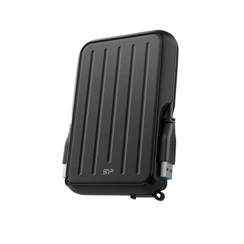Disco externo Silicon Power 5 TB USB 3.2 Gen 1 (Type-A) A66, Preto, Resistente a choques