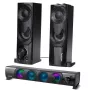 Coluna de PC 2 em 1 Barra de som para computador com retroiluminação LED RGB, estéreo, gaming, USB 2 x 3W AUX 3,5 mm
