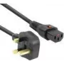 Cabo de alimentação ACT PC980 — ficha UK para C13 IEC Lock, 2 m, 230 V 10 A, preto