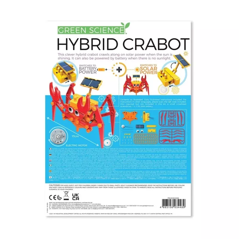 4M Verde Science Hybrid Crabot – Kit de Robô Caranguejo a Energia Solar – para Crianças a partir dos 5 Anos